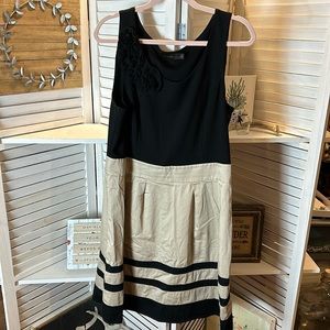 The Limited Black and Tan Dress Floral Detail